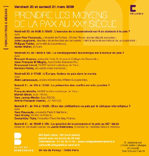 Colloque au Collge des Bernardins